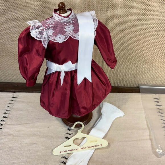 Pleasant Company Other - Pleasant Company American Girl Samantha Cranberry Christmas Dress Ribbon Tights